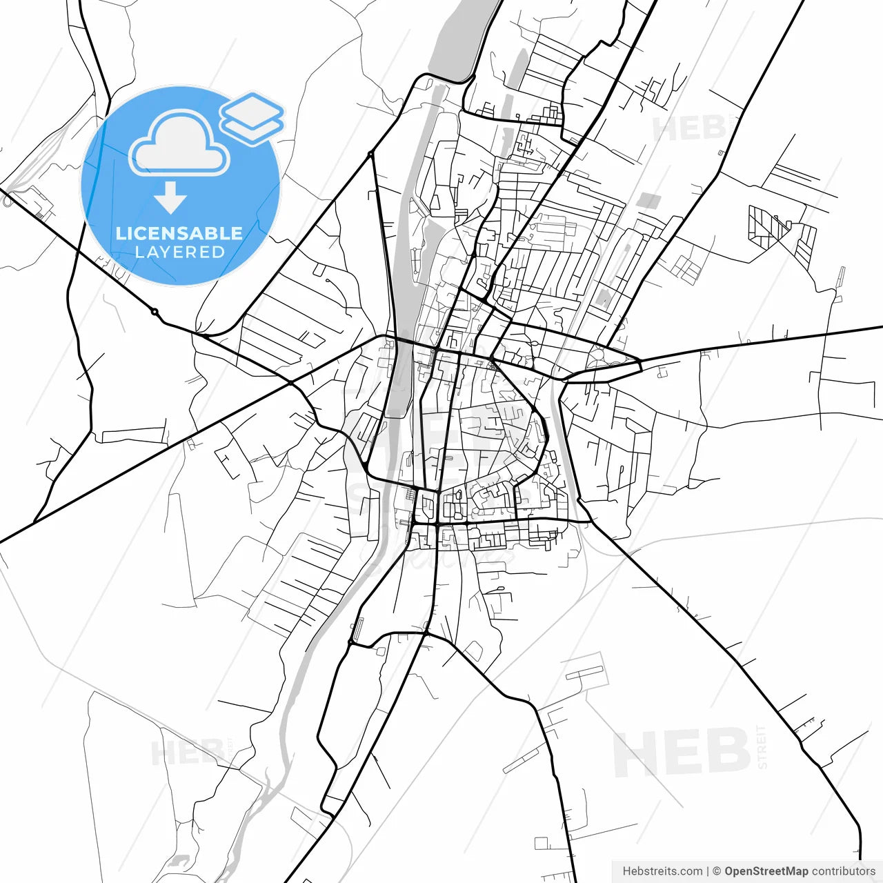 Layered PDF map of Târgu Jiu, Gorj, Romania
