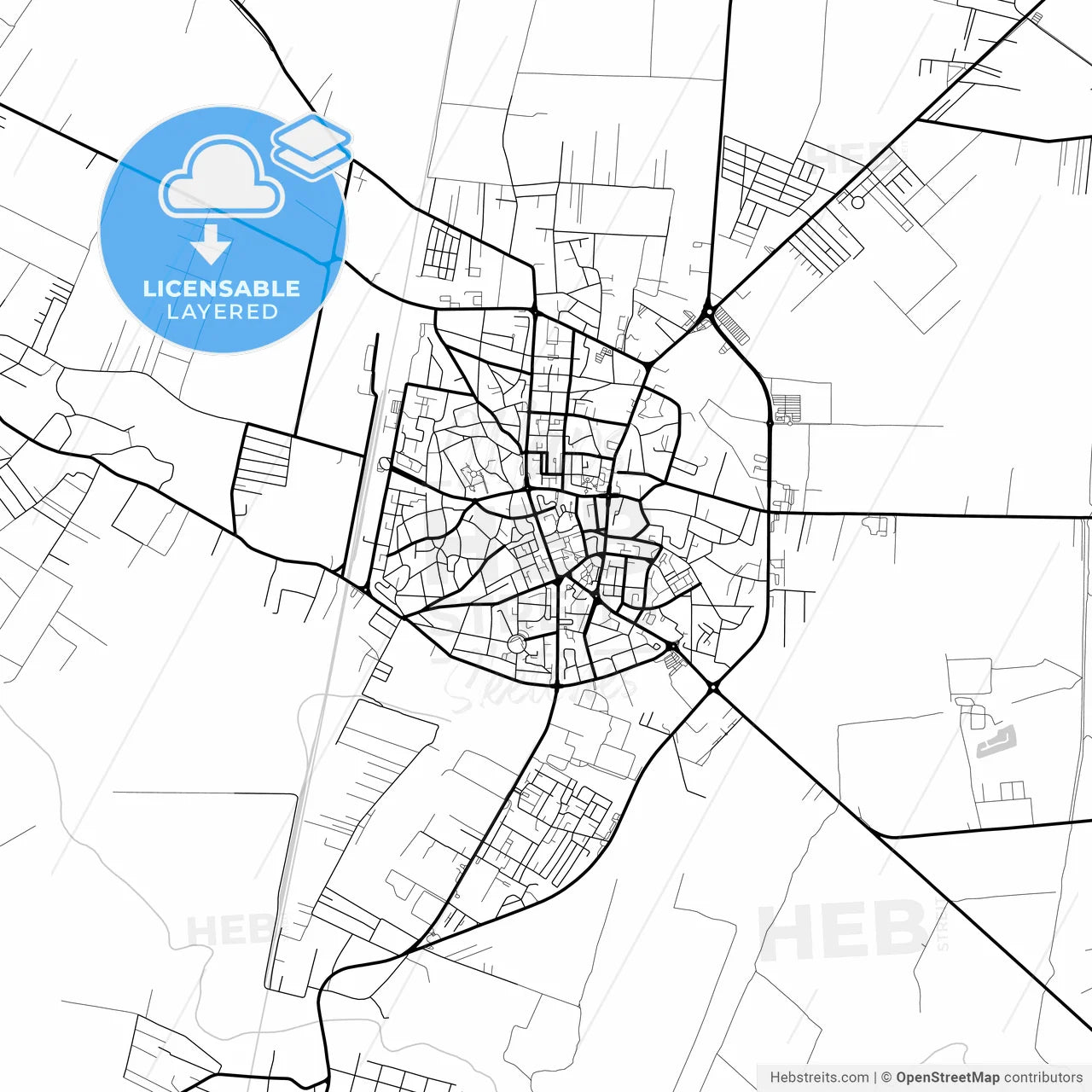 Layered PDF map of Focșani, Vrancea, Romania