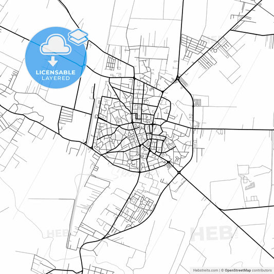 Layered PDF map of Focșani, Vrancea, Romania