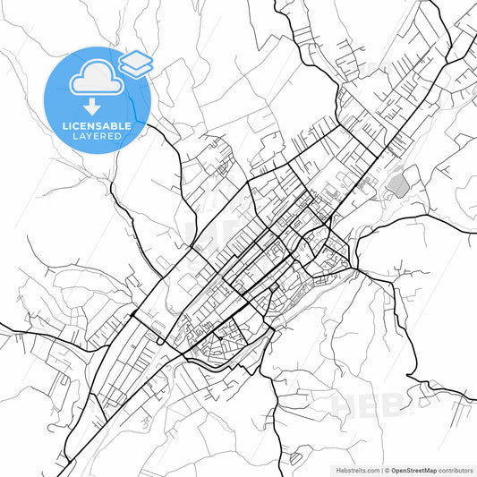 Layered PDF map of Bistrița, Bistrița-Năsăud, Romania