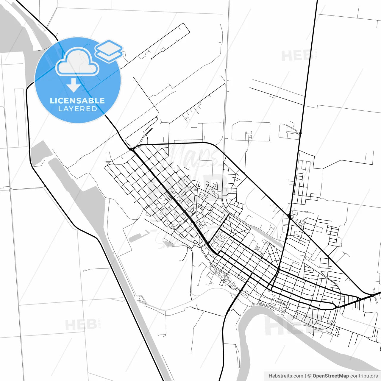 Layered PDF map of Călărași, Călărași, Romania