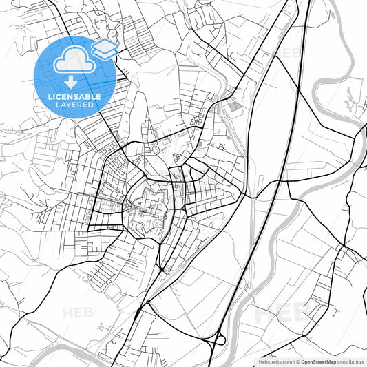 Layered PDF map of Alba Iulia, Alba, Romania