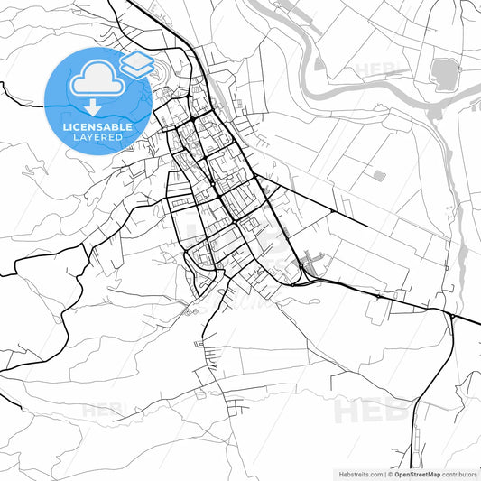 Layered PDF map of Deva, Hunedoara, Romania