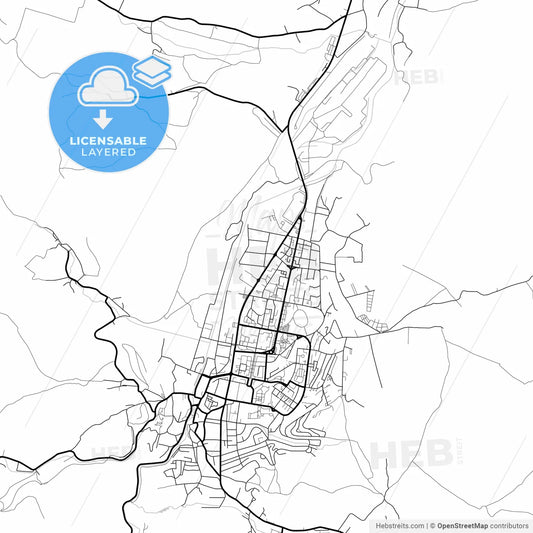 Layered PDF map of Hunedoara, Hunedoara, Romania