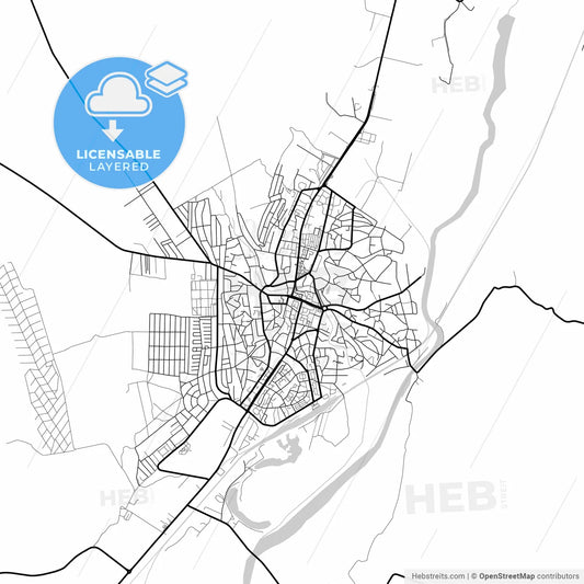 Layered PDF map of Bârlad, Vaslui, Romania