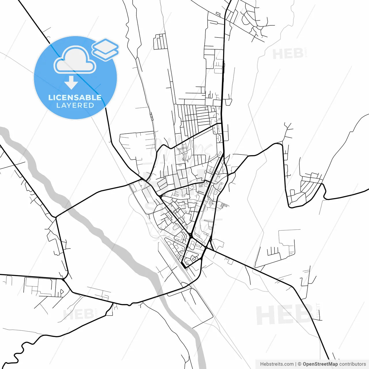 Layered PDF map of Vaslui, Vaslui, Romania