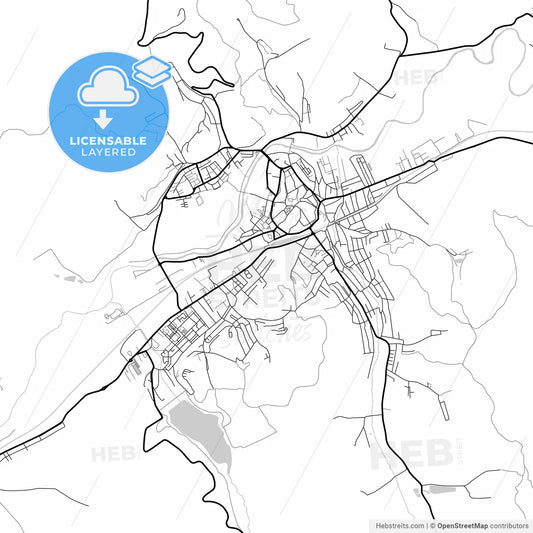 Layered PDF map of Mediaș, Sibiu, Romania