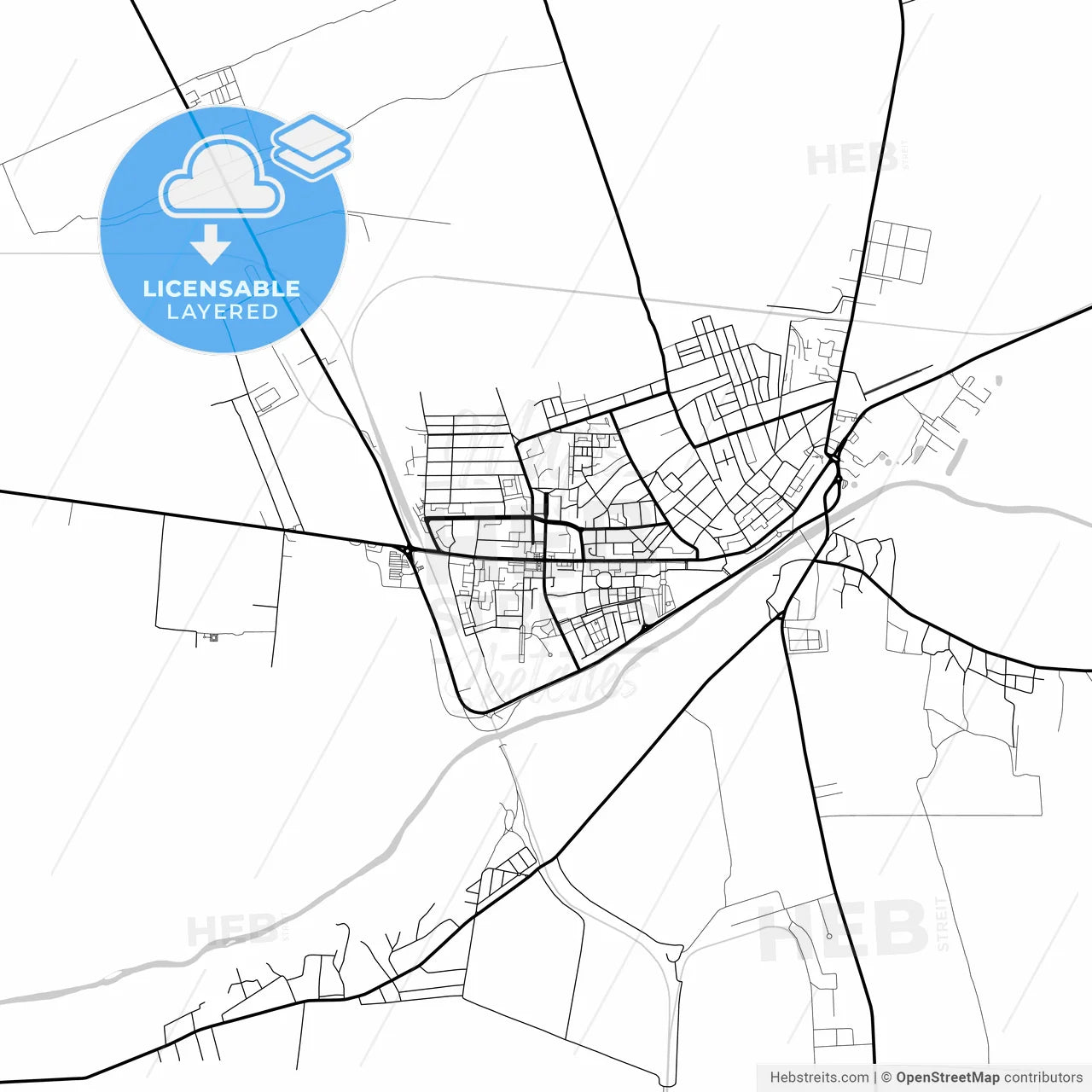 Layered PDF map of Slobozia, Ialomița, Romania