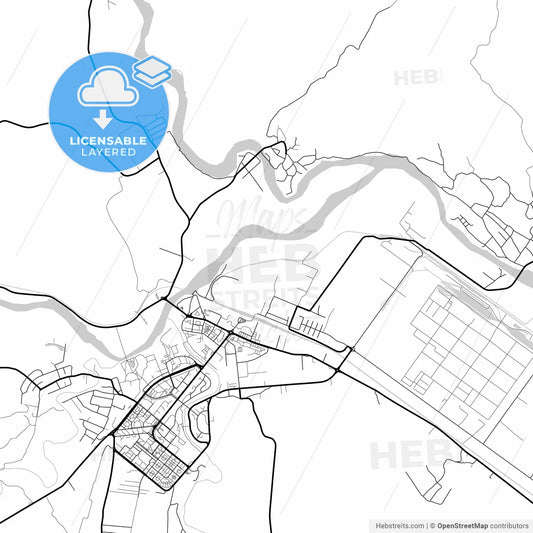 Layered PDF map of Onești, Bacău, Romania