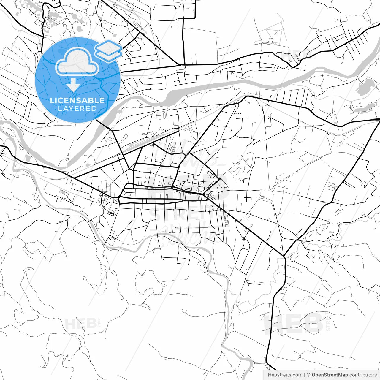 Layered PDF map of Sighetu Marmației, Maramureș, Romania