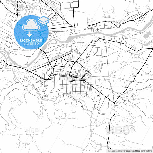 Layered PDF map of Sighetu Marmației, Maramureș, Romania