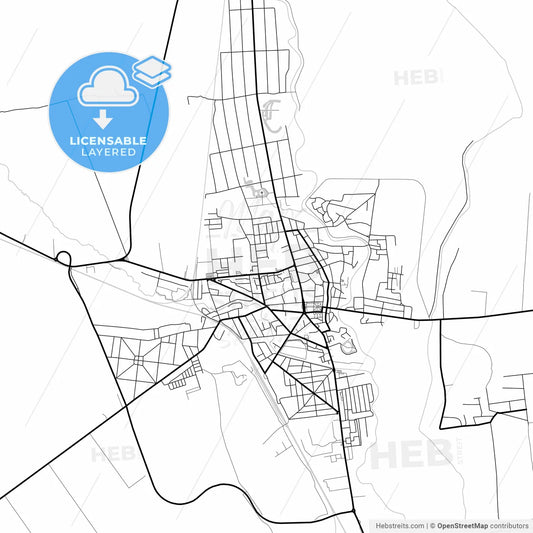 Layered PDF map of Tecuci, Galați, Romania