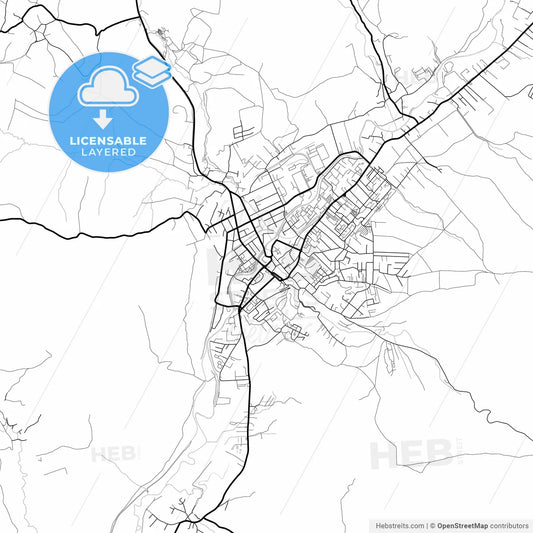 Layered PDF map of Odorheiu Secuiesc, Harghita, Romania