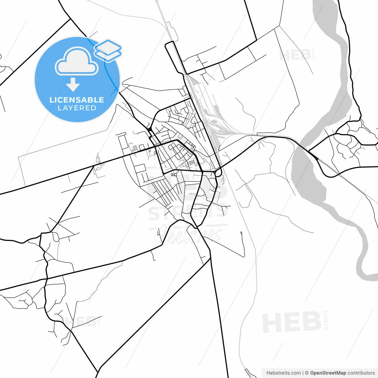 Layered PDF map of Pașcani, Iași, Romania
