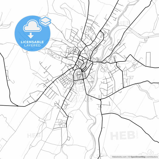 Layered PDF map of Reghin, Mureș, Romania
