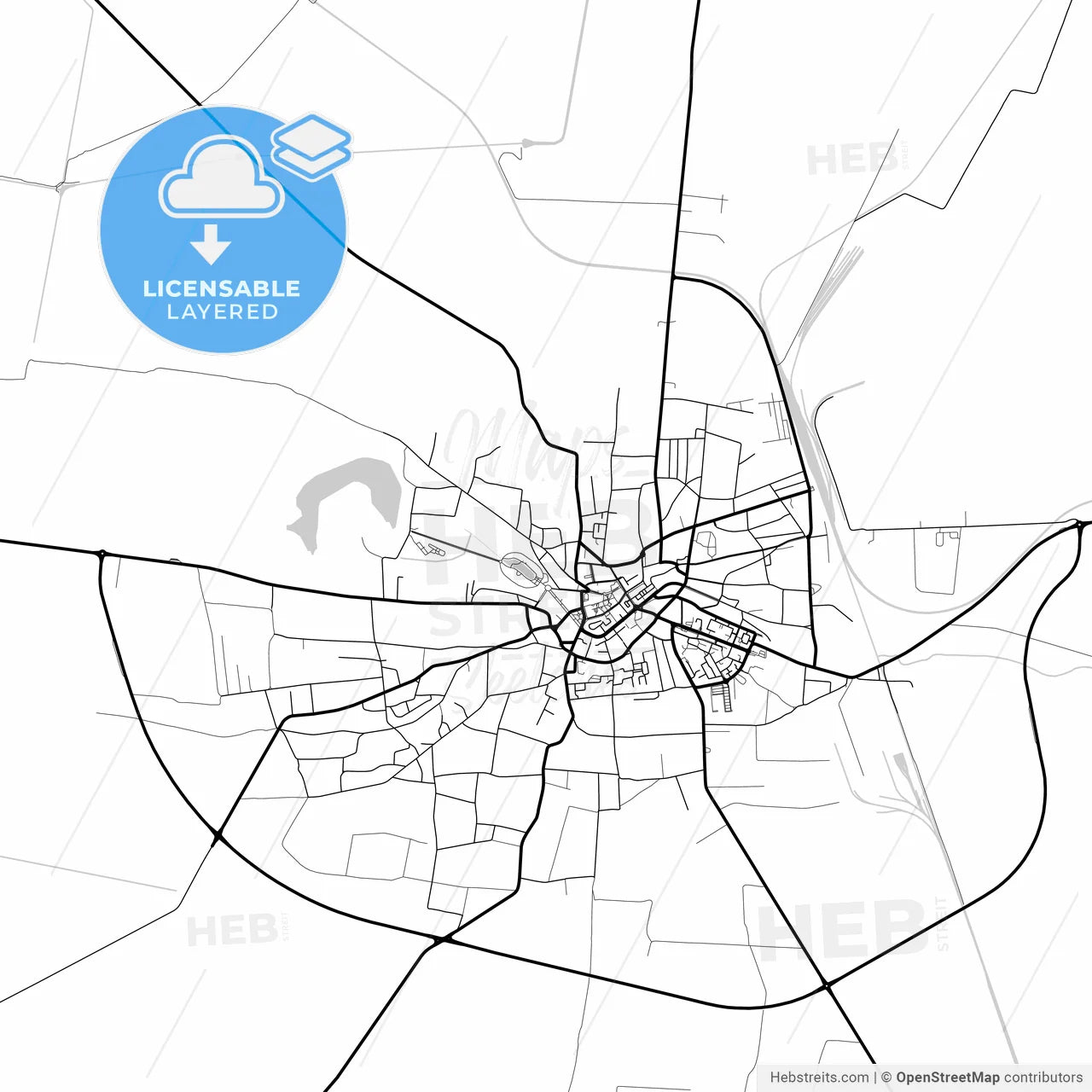 Layered PDF map of Caracal, Olt, Romania