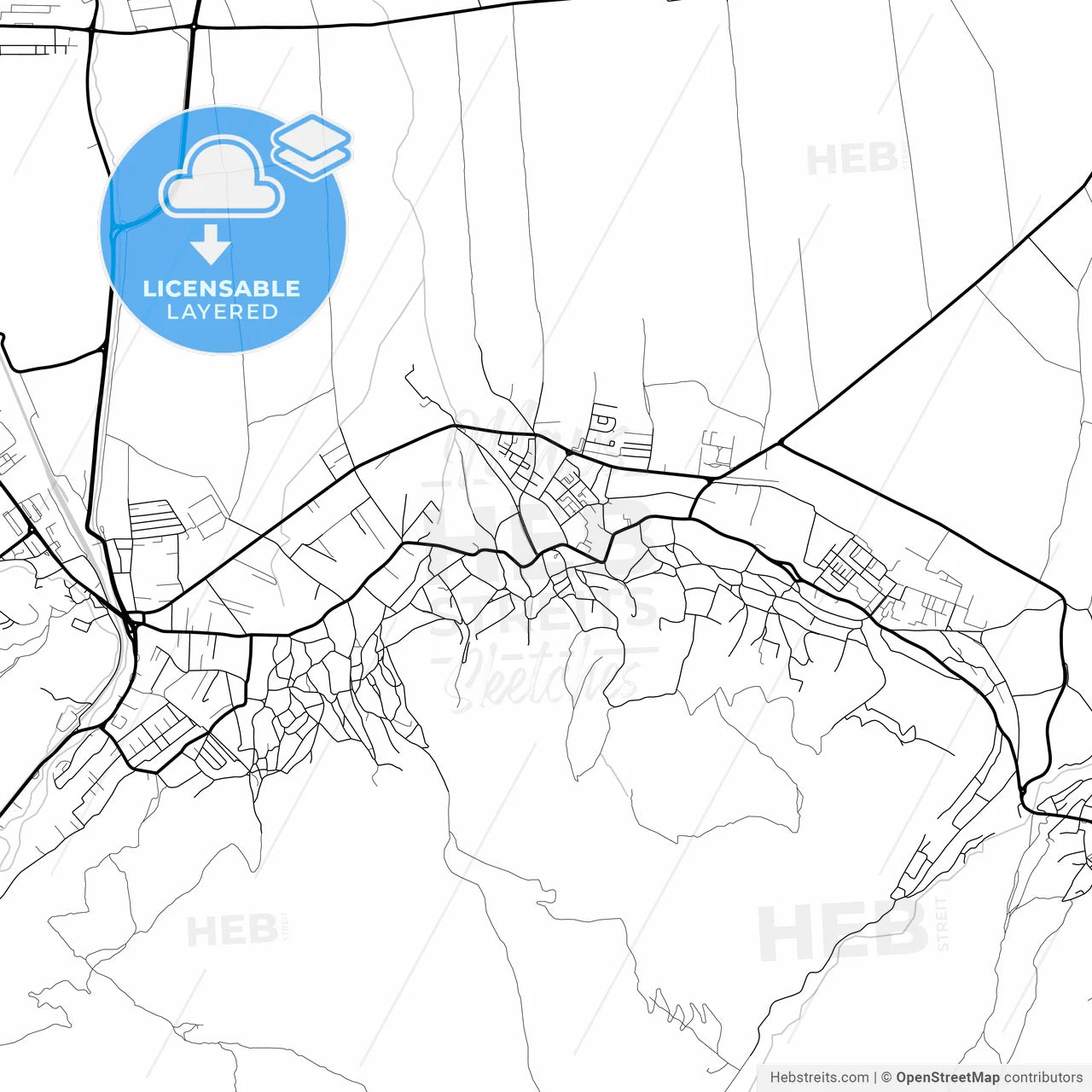 Layered PDF map of Săcele, Brașov, Romania