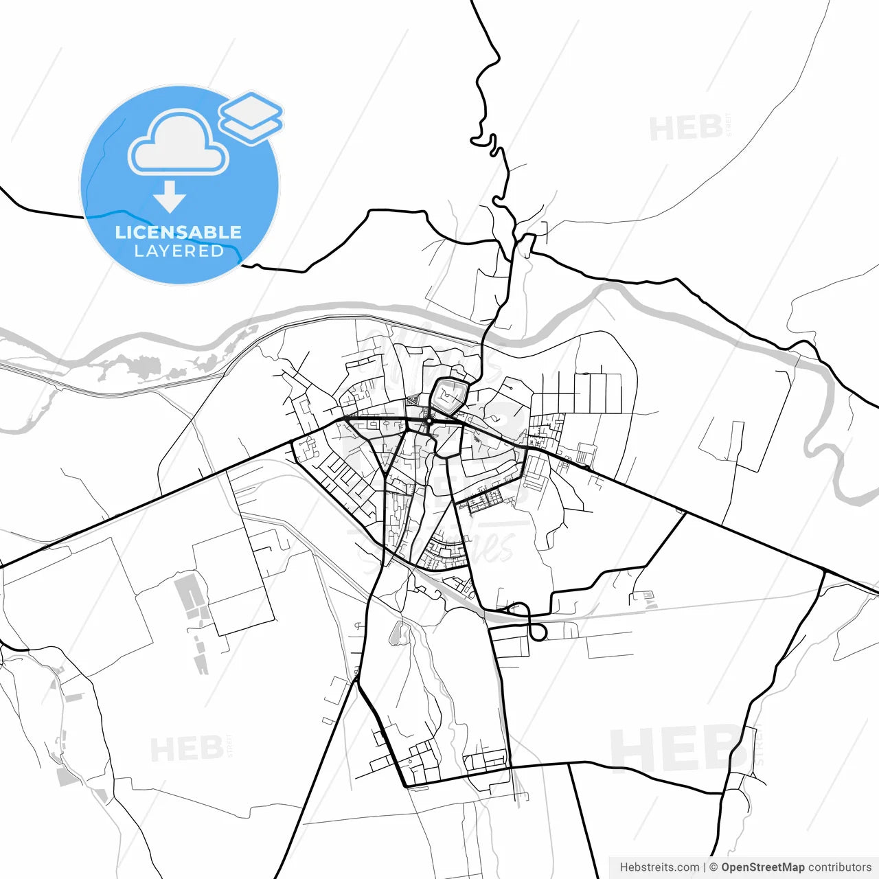 Layered PDF map of Făgăraș, Brașov, Romania