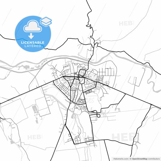 Layered PDF map of Făgăraș, Brașov, Romania