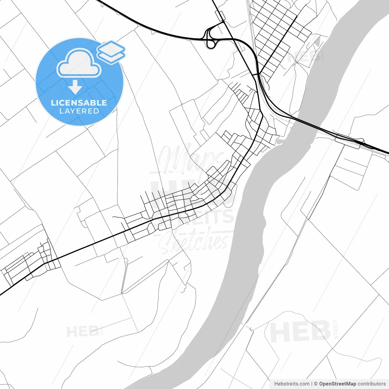 Layered PDF map of Fetești, Ialomița, Romania