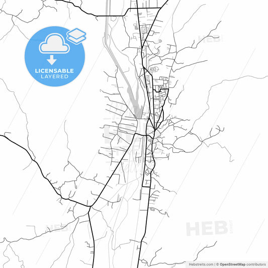 Layered PDF map of Curtea de Argeș, Argeș, Romania