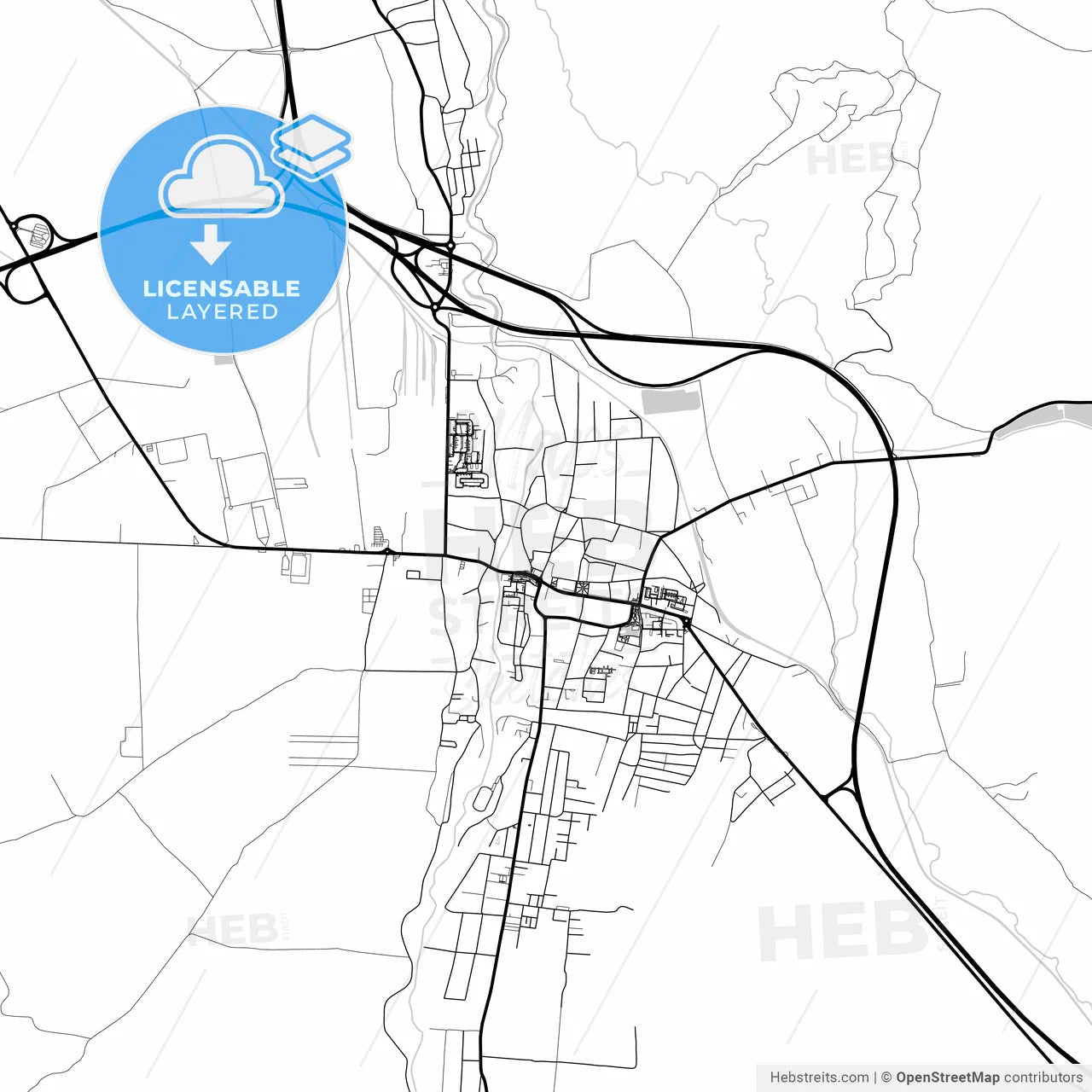Layered PDF map of Sebeș, Alba, Romania