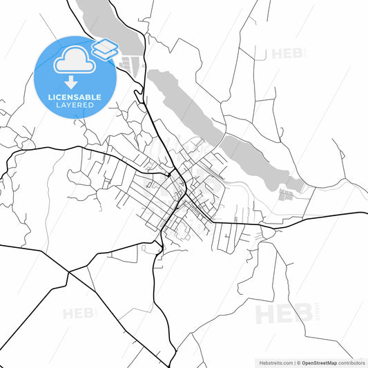 Layered PDF map of Fălticeni, Suceava, Romania