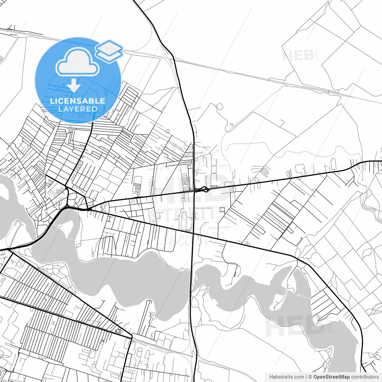 Layered PDF map of Pantelimon, Ilfov, Romania