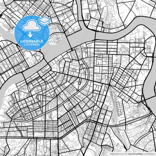 Layered PDF map of Saint Petersburg, Saint Petersburg , Russia