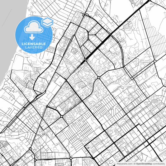 Layered PDF map of Samara, Samara Oblast, Russia