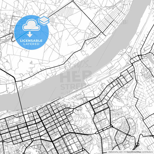Layered PDF map of Perm, Perm Krai, Russia
