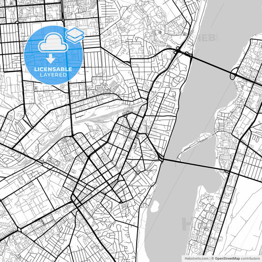 Layered PDF map of Voronezh, Voronezh Oblast, Russia