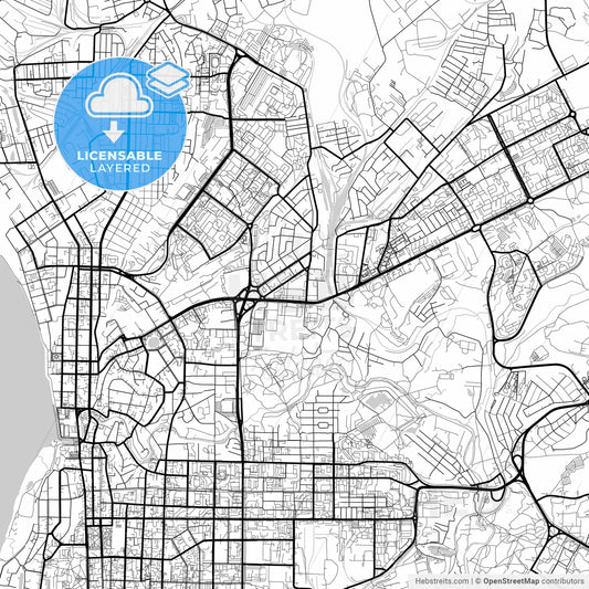 Layered PDF map of Tomsk, Tomsk Oblast, Russia
