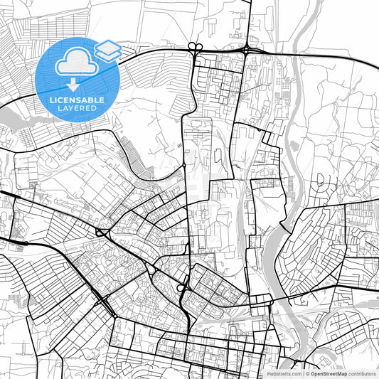 Layered PDF map of Penza, Penza Oblast, Russia