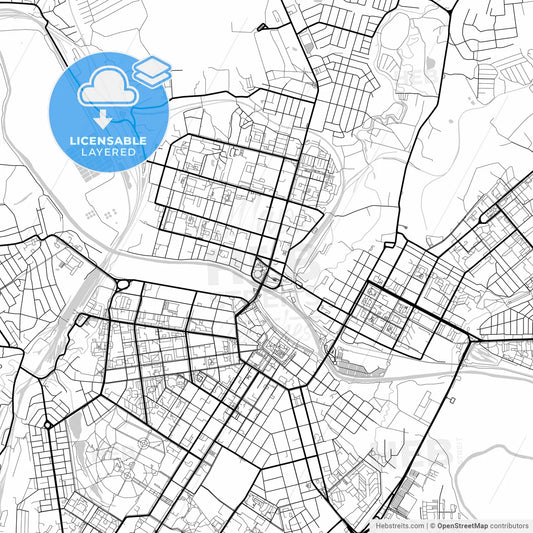 Layered PDF map of Tula, Tula Oblast, Russia