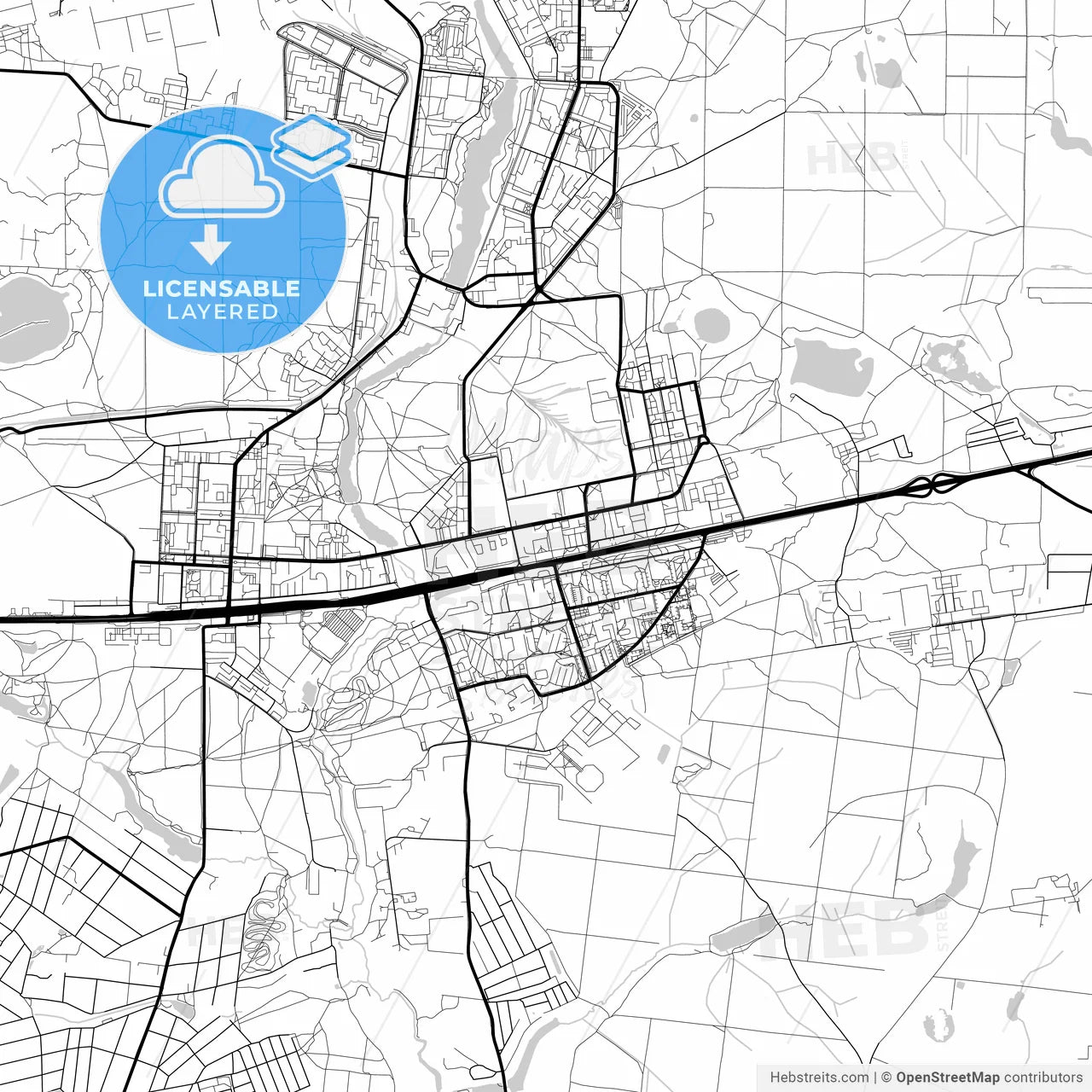 Layered PDF map of Balashikha, Moscow Oblast, Russia