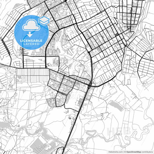 Layered PDF map of Kursk, Kursk Oblast, Russia