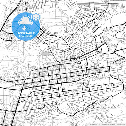 Layered PDF map of Stavropol, Stavropol Krai, Russia