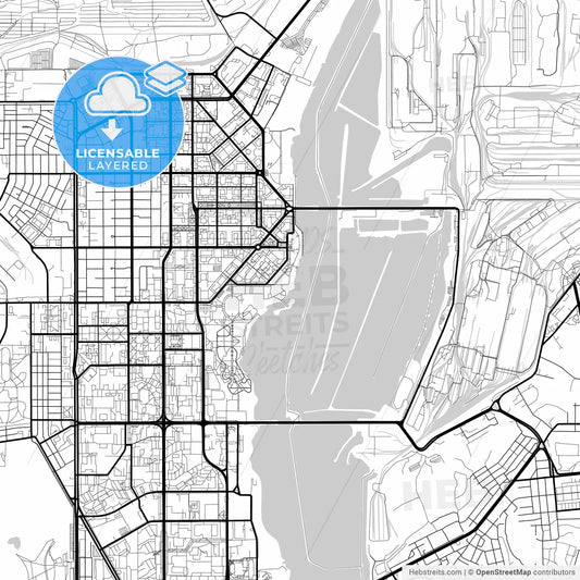 Layered PDF map of Magnitogorsk, Chelyabinsk Oblast, Russia