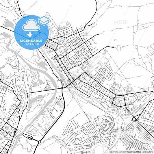 Layered PDF map of Bryansk, Bryansk Oblast, Russia