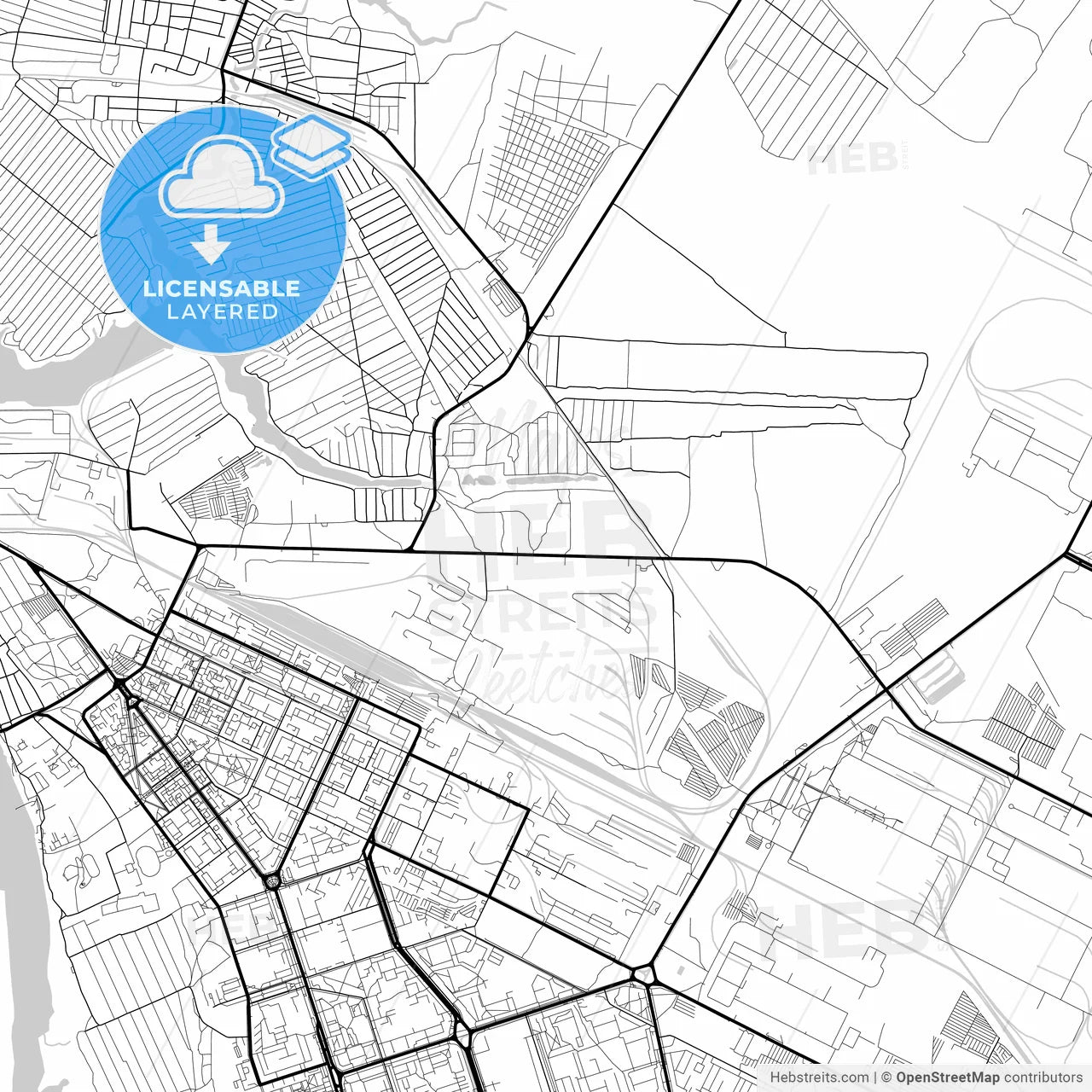 Layered PDF map of Volzhsky, Volgograd Oblast, Russia