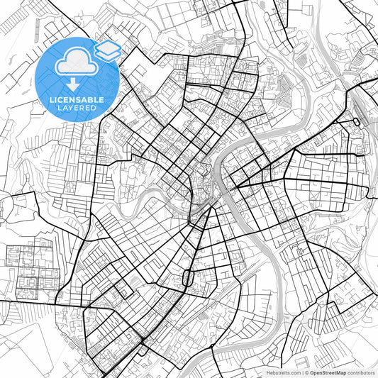 Layered PDF map of Oryol, Oryol Oblast, Russia