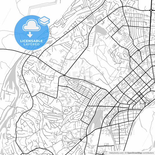 Layered PDF map of Yakutsk, Sakha , Russia