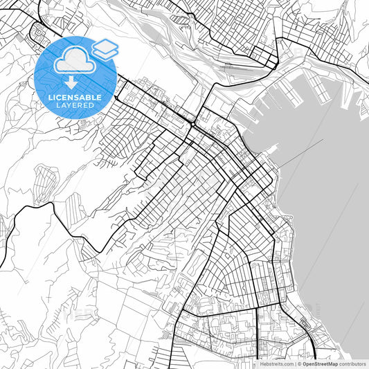 Layered PDF map of Novorossiysk, Krasnodar Krai, Russia