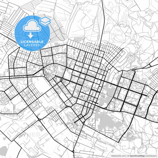 Layered PDF map of Yoshkar-Ola, Mari El Republic, Russia
