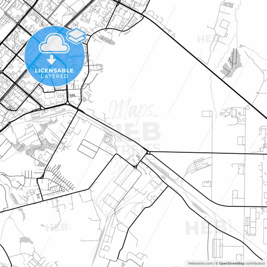 Layered PDF map of Nizhnekamsk, Republic of Tatarstan, Russia