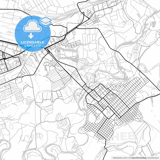 Layered PDF map of Orsk, Orenburg Oblast, Russia
