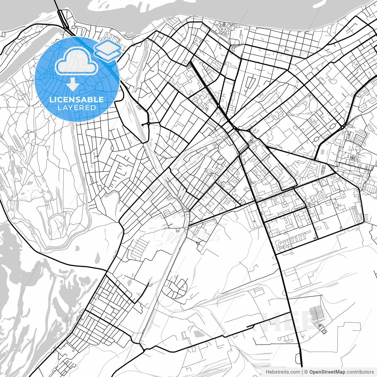 Layered PDF map of Engels, Saratov Oblast, Russia