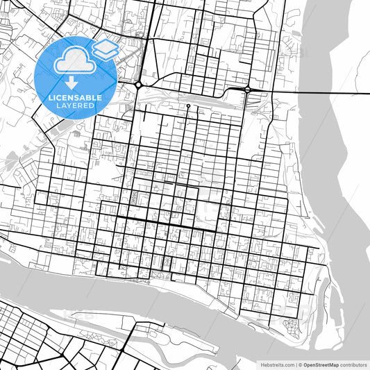 Layered PDF map of Blagoveshchensk, Amur Oblast, Russia