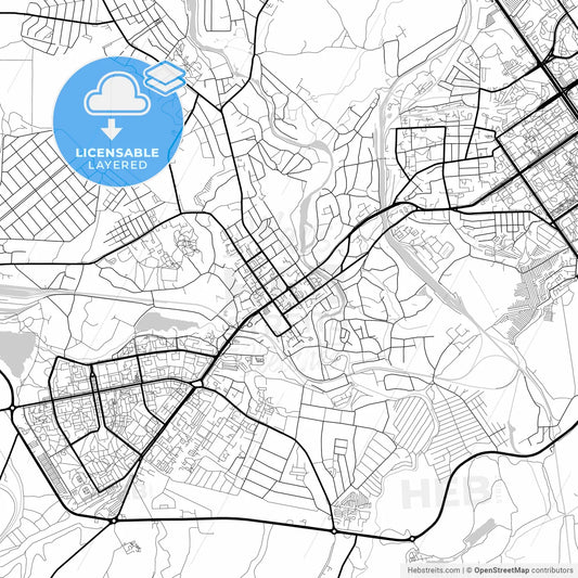Layered PDF map of Stary Oskol, Belgorod Oblast, Russia
